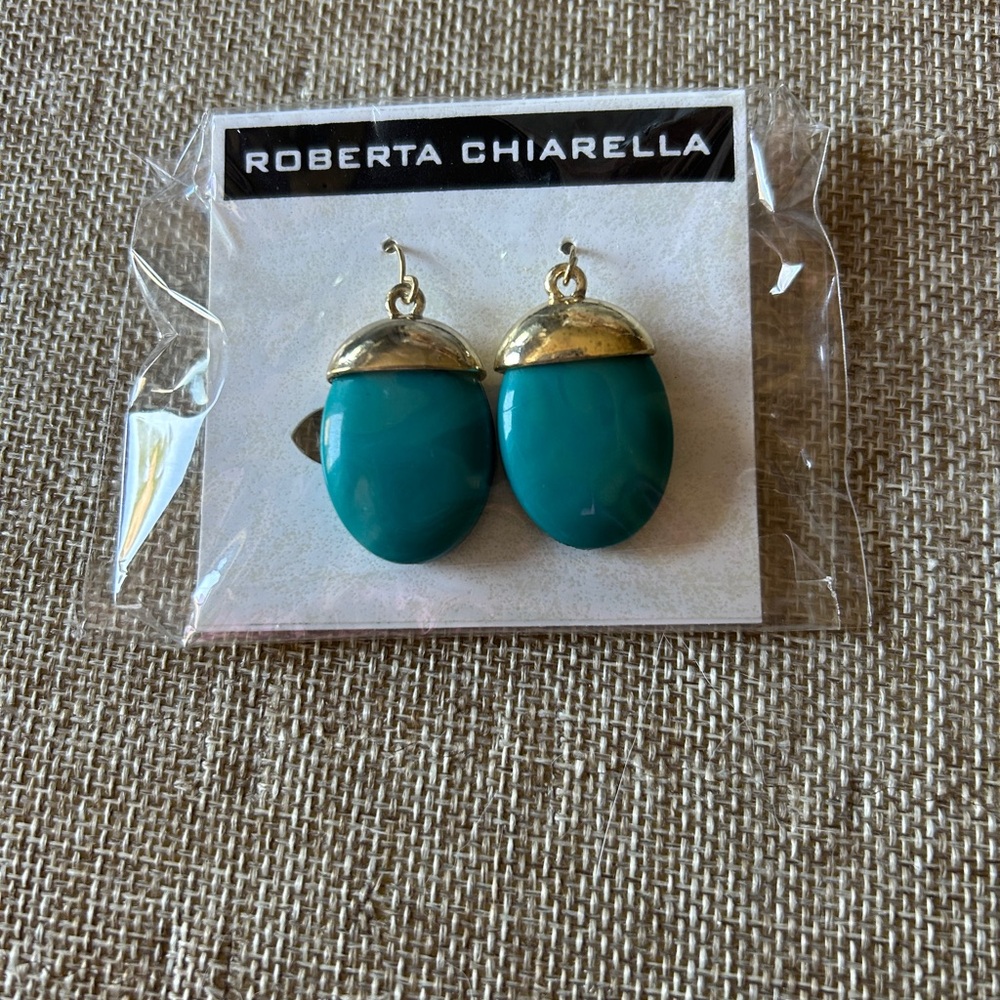 Roberta Chiarella Faux Turquoise Drop Earrings